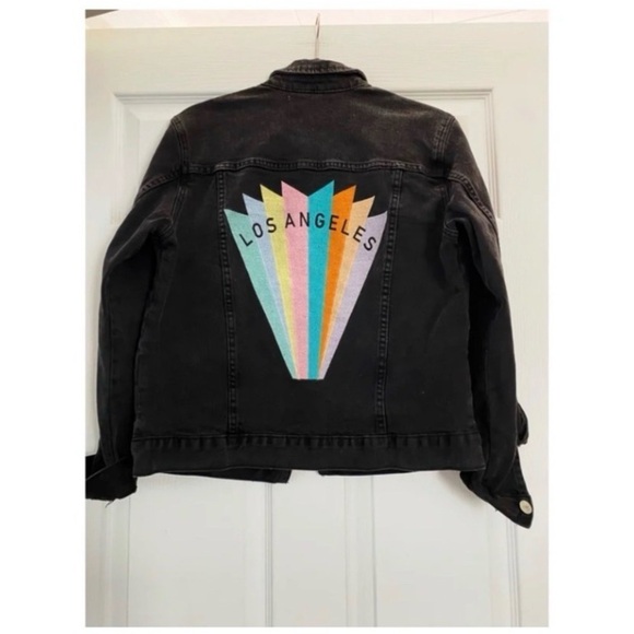 PACSUN Los Angeles Black Jean Jacket - Picture 7 of 9